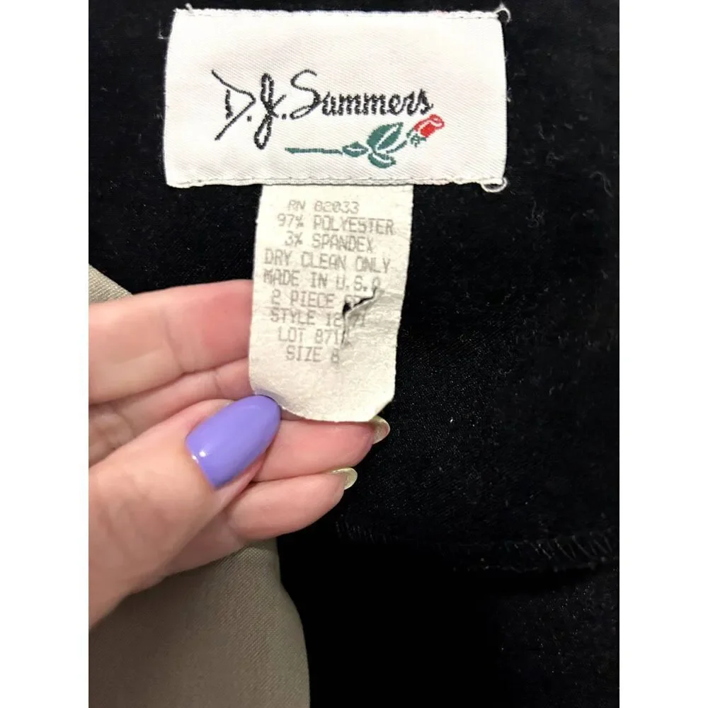 VINTAGE DJ SUMMERS Faux Suede Women's Blazer Jacket Button Up 1980s Office Sz 8 - Picture 8 of 14